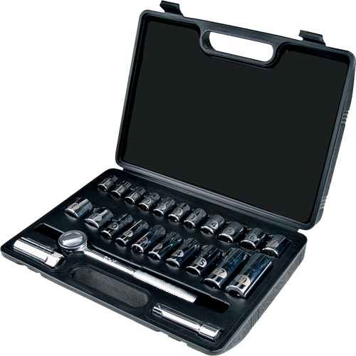 Jeu de douilles m&eacute;triques, 24 Mcx, Prise de 3/8", Profond Seaboard Timber Mart
