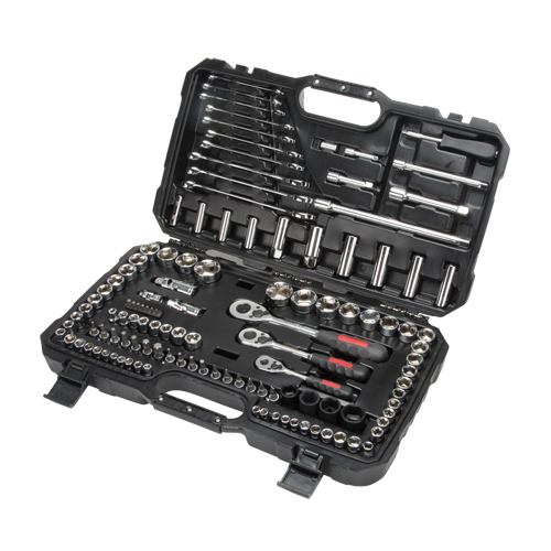 Jeux de douilles et cl&eacute;s SAE/m&eacute;triques 1/4", 3/8" et 1/2", 120 Mcx, Profond Seaboard Timber Mart