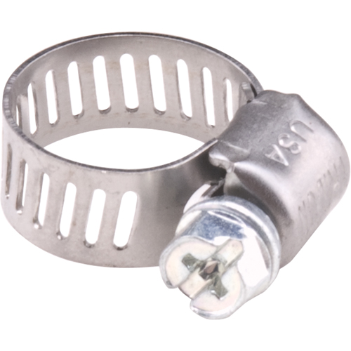 Hose Clamps - Stainless Steel Band & Zinc Plated Screw, Min Dia. 0.563, Max Dia. 1-1/4" Seaboard Timber Mart