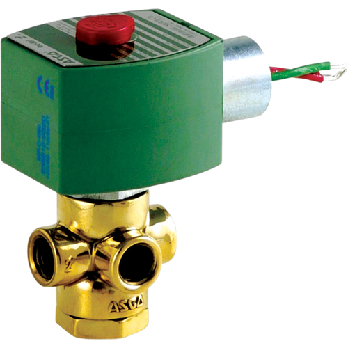 3-Way Direct Acting Universal Solenoid Valves, 1/4" Pipe, 100 psi Seaboard Timber Mart