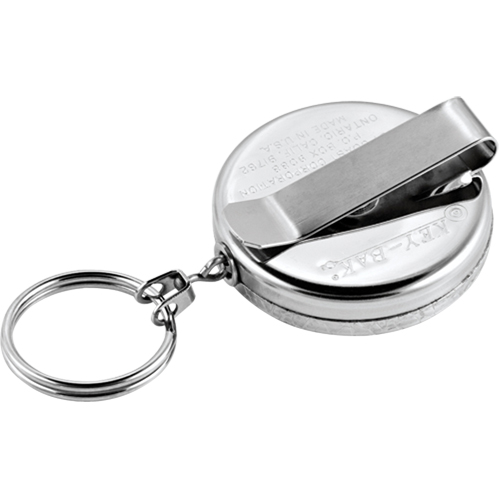 Porte-cl&eacute;s &agrave; d&eacute;vidoir The Original, Chrome, C&acirc;ble 24", Fixation Agrafe de ceinture Seaboard Timber Mart