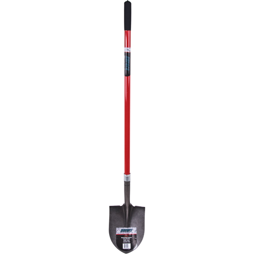 Heavy-Duty Round Point Shovel, Carbon Steel Blade, Fibreglass, Straight Handle Seaboard Timber Mart