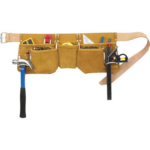Journeyman's Carpenter Tool Belt, Leather, Tan Seaboard Timber Mart