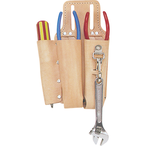 Porte-outils pour monteur de ligne, Porte-outil multiple, Cuir, 3 Poches Seaboard Timber Mart
