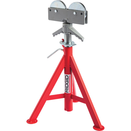 Roller Head Low Pipe Stand #RJ-98, 59-104 cm Height Adjustment, 12" Max. Pipe Capacity, 1000 lbs. Max. Weight Capacity Seaboard Timber Mart