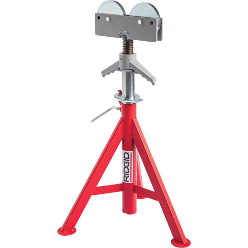 Roller Head Low Pipe Stand #RJ-98, 59-104 cm Height Adjustment, 12" Max. Pipe Capacity, 1000 lbs. Max. Weight Capacity Seaboard Timber Mart