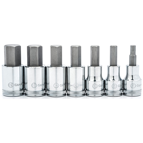 Jeu de douilles &agrave; embout m&eacute;triques, Hexagonale, Prise 1/2", 7 mr Seaboard Timber Mart