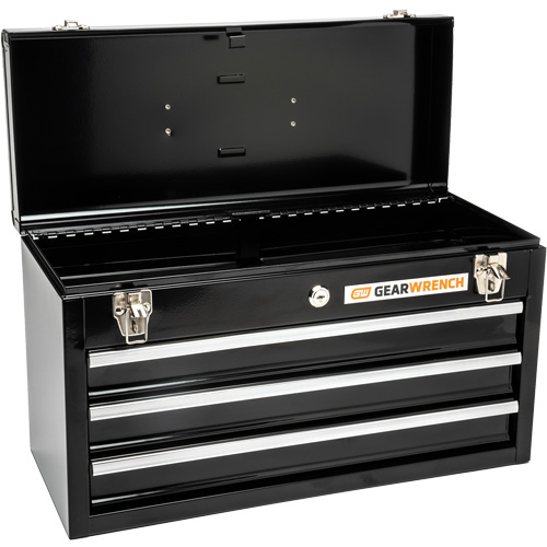 Portable Tool Box, 20" W, 3 Drawers, Black Seaboard Timber Mart