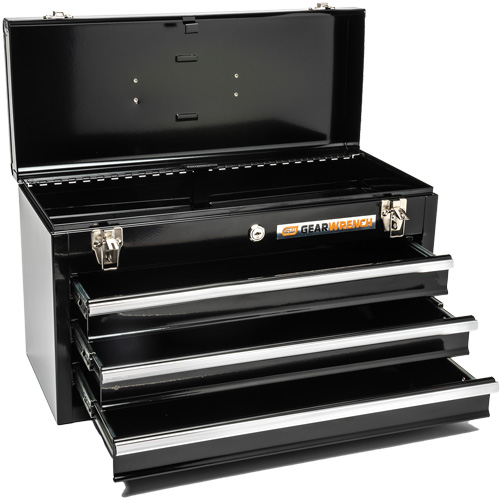 Portable Tool Box, 20" W, 3 Drawers, Black Seaboard Timber Mart