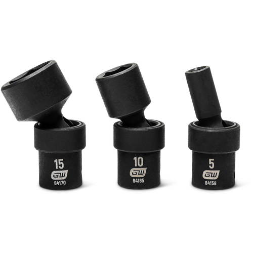 12-Piece 1/4" Drive 6 Point Universal impact Metric Flex Socket Set Seaboard Timber Mart