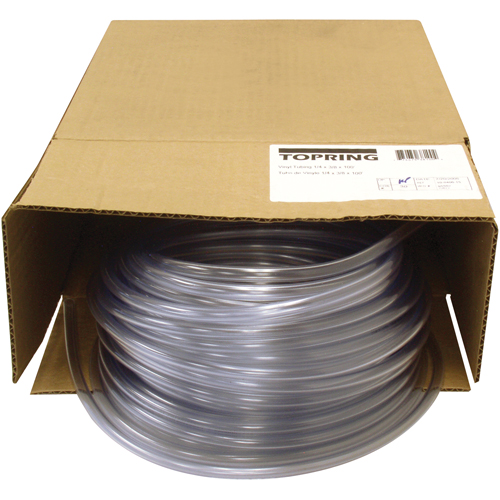 Tubing, Air/Water, 0.375" OD x 100' L, PVC, Clear, 55 PSI @ 20°C Seaboard Timber Mart