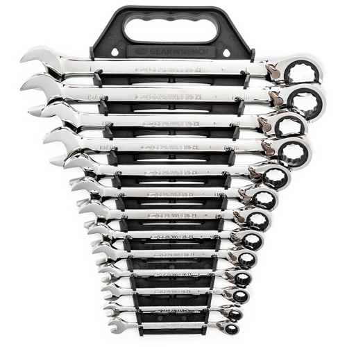 72-Tooth 12 Point Reversible Ratcheting SAE Wrench Set, Combination, 13 Pieces, Imperial Seaboard Timber Mart