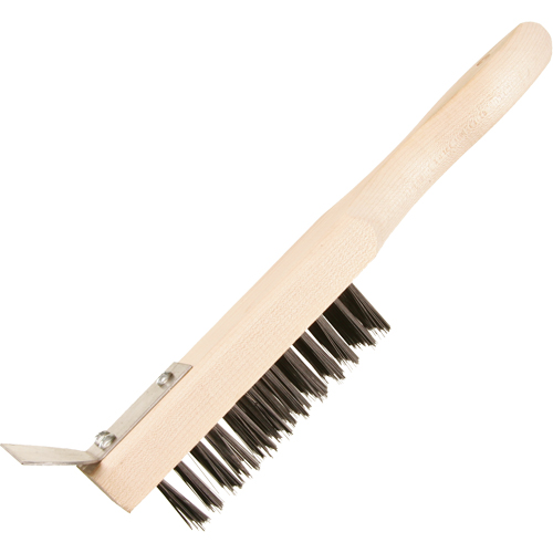 Brosse de nettoyage avec racloir, Acier, 5 x 13 rangs de fils, Longueur 11-3/8" Seaboard Timber Mart