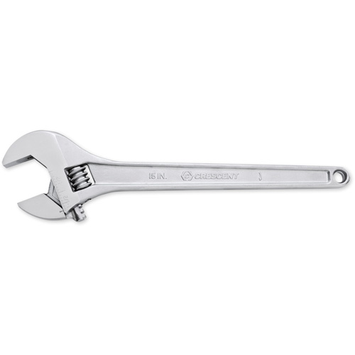 Adjustable Tapered Handle Wrench - Carded, 15" L, 1-11/16"/43 mm Max Width, Chrome/Polished Seaboard Timber Mart