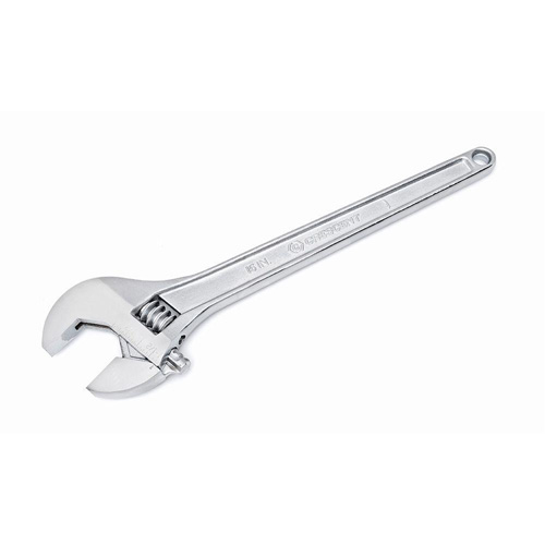 Adjustable Tapered Handle Wrench - Carded, 15" L, 1-11/16"/43 mm Max Width, Chrome/Polished Seaboard Timber Mart