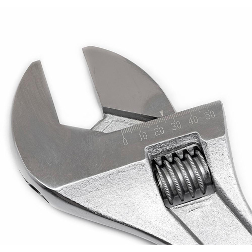 Adjustable Tapered Handle Wrench - Carded, 18" L, 2-1/16"/53 mm Max Width, Chrome/Polished Seaboard Timber Mart