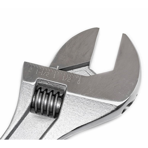 Adjustable Tapered Handle Wrench - Carded, 18" L, 2-1/16"/53 mm Max Width, Chrome/Polished Seaboard Timber Mart