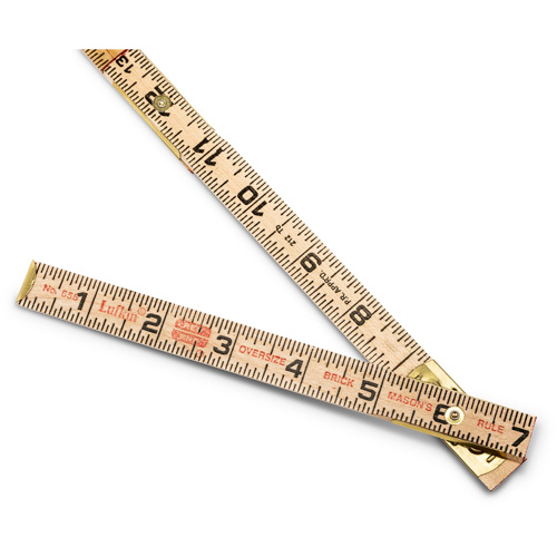 Red End&reg; Oversized Brick Mason Rule, 6' L, Wood, 1/16" Graduations Seaboard Timber Mart