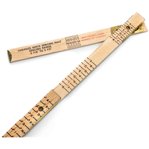 Red End&reg; Oversized Brick Mason Rule, 6' L, Wood, 1/16" Graduations Seaboard Timber Mart