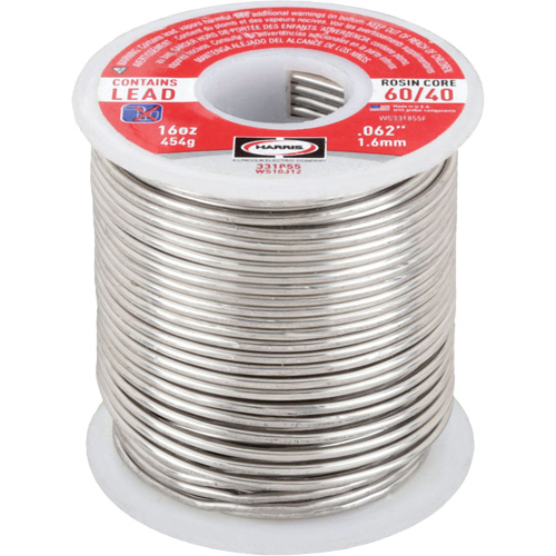 60/40 Leaded Rosin Core Solder, Lead-Based, 60% Tin 40% Lead, Rosin Core, 1/16" Dia. Seaboard Timber Mart