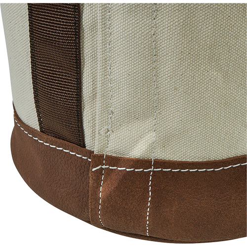 Sceau &agrave; fond en cuir, 17" h, Toile, Blanc Seaboard Timber Mart