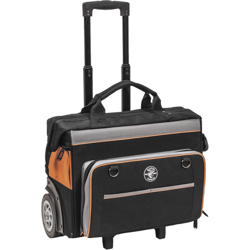 Tradesman Pro Rolling Tool Bag, Ballistic Polyester, 24 Pockets, Black/Orange Seaboard Timber Mart