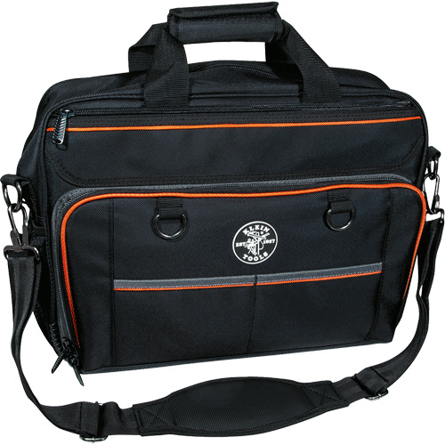 Sac techno Tradesman Pro avec pochette pour ordinateur portable, Polyester, 22 pochettes, Noir/Orange Seaboard Timber Mart