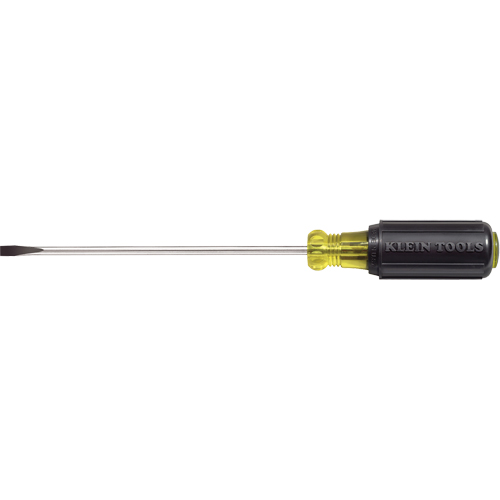 Slot Cabinet Tip Screwdriver, 3/16" Tip, Round, 9-3/4" L, Cushion Grip Handle Seaboard Timber Mart