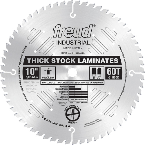 Industrial Saw Blade - Chipboard, 10", 60 Teeth, Laminate Use Seaboard Timber Mart