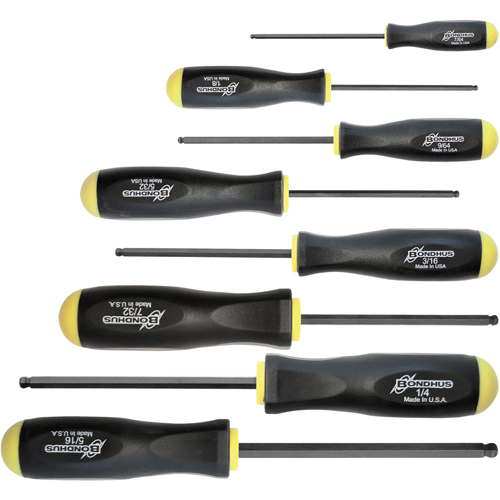 Ball Driver Screwdriver Sets - SAE, 8 Pcs. Seaboard Timber Mart