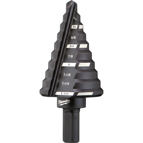 #5 Step Drill Bit, 1/4" - 1-3/8" , 1/8" Increments, High Speed Steel Seaboard Timber Mart