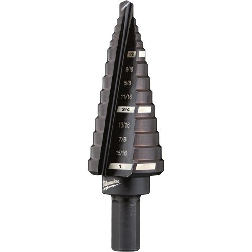 #8 Step Drill Bit, 1/2" - 1" , 1/16" Increments, High Speed Steel Seaboard Timber Mart
