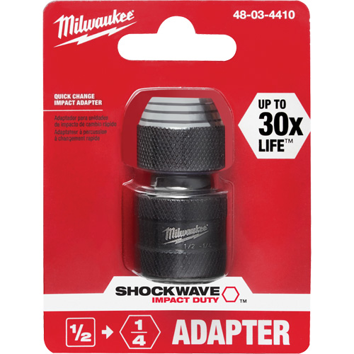 Adaptateur de douille carr&eacute;e &agrave; hexagonale pour tournevis &agrave; percussion Shockwave, Chocs, Prise 1/4", Douille 1/2", 1,875" lo Seaboard Timber Mart