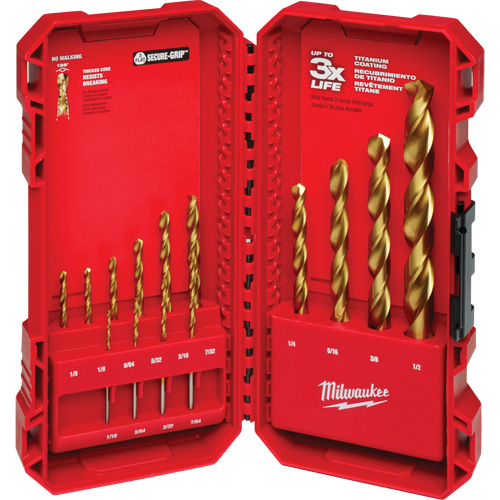 Jeu de forets &eacute;tag&eacute;s Thunderbolt, 14 morceaux, Acier rapide Seaboard Timber Mart