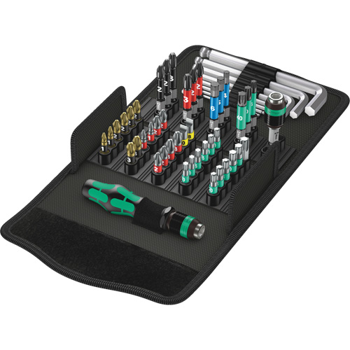 Kraftform Kompakt 100 Screw Driving set 52-PC, 6-1/32" L, Plastic Handle Seaboard Timber Mart