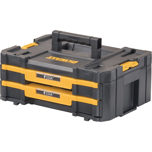 TSTAK&reg; IV Tool Box with Double Shallow Drawers, 16-1/4" x 12-1/4" x 6-3/8", Black Seaboard Timber Mart