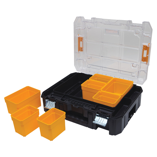 TSTAK&reg; V Organizer with Clear Lid, 17-1/4" x 13" x 6", Black Seaboard Timber Mart