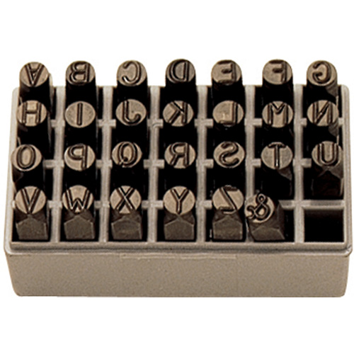 Jeu de lettres pour estampage &agrave; la main, 27 morceaux Seaboard Timber Mart