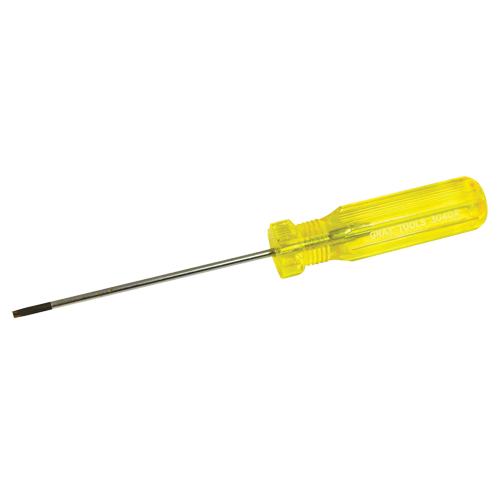 Tournevis &agrave; fente d'&eacute;lectricien, Tige de 1/8", Ronde, 7-1/4" lo, Prise en Plastique Seaboard Timber Mart