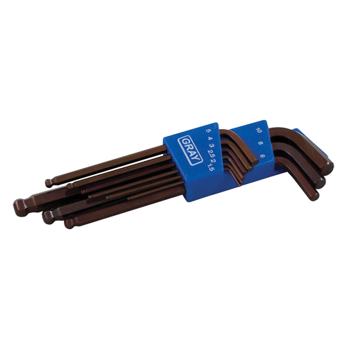 Long Arm Ball Hex Key Set, 9 Pcs., Metric Seaboard Timber Mart