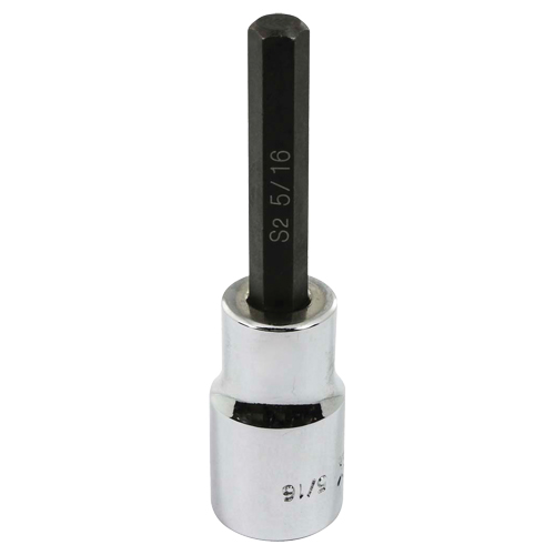 Bit Socket, Hex, 5/16" x 3-1/4" L, 1/2" Square Drive Drive Seaboard Timber Mart