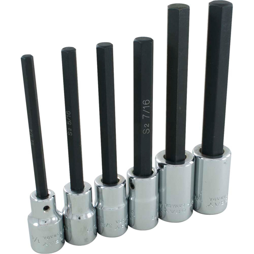 Hex Head Socket Set, Hex, 1/2" Drive, 6 Pcs Seaboard Timber Mart