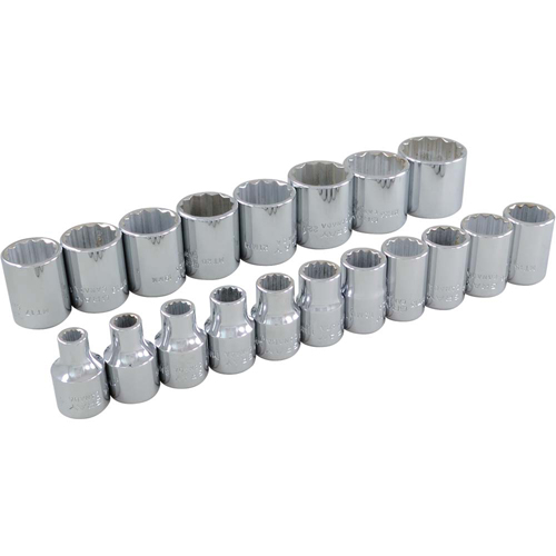 Socket Set, 19 Pcs, 3/8" Drive Size Seaboard Timber Mart