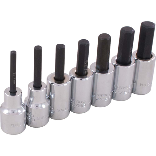Hex Head Socket Set, Hex, 3/8" Drive, 7 Pcs Seaboard Timber Mart