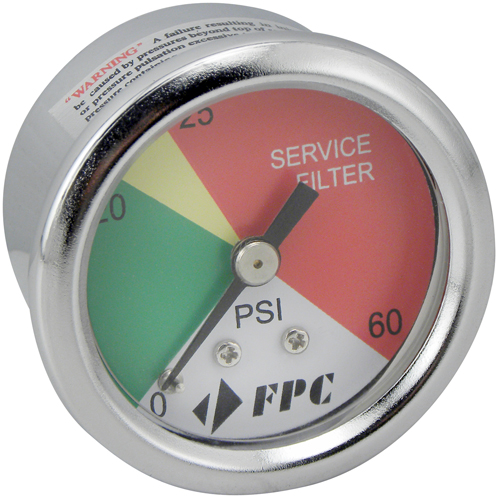 PG1326 Manom&egrave;tre pour filtre de transmission,  2", 0 - 60 psi, Fixation arri&egrave;re, Analogique Seaboard Timber Mart