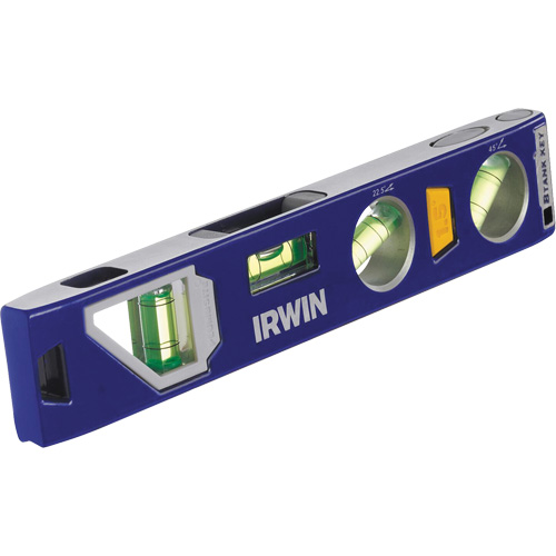 250 Series Heavy-Duty Torpedo Level, 9" L, Aluminum, 4 Vials, Magnetic Seaboard Timber Mart