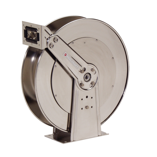 Stainless Steel Hose Reel, Single Hose, 10-1/2" W x 24" D x 25-3/8" H Seaboard Timber Mart
