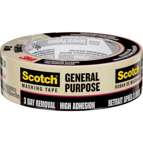 Scotch&reg; Contractor Grade Masking Tape 2020, 36 mm (1-1/2") x 55 m (180'), Beige Seaboard Timber Mart