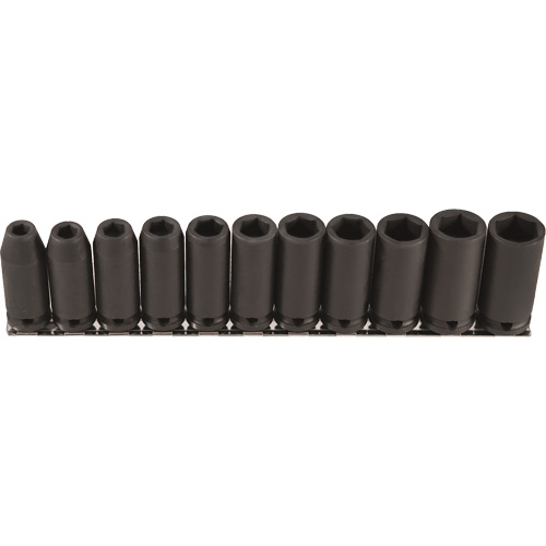 Jeu de douilles longues, 11 Mcx, Chocs, Prise de 3/8", Profond Seaboard Timber Mart