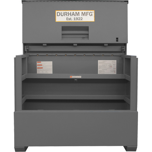 Piano Style Jobsite Storage Box, 60-1/2" W x 34-3/4" D x 49-3/8" H, Grey Seaboard Timber Mart